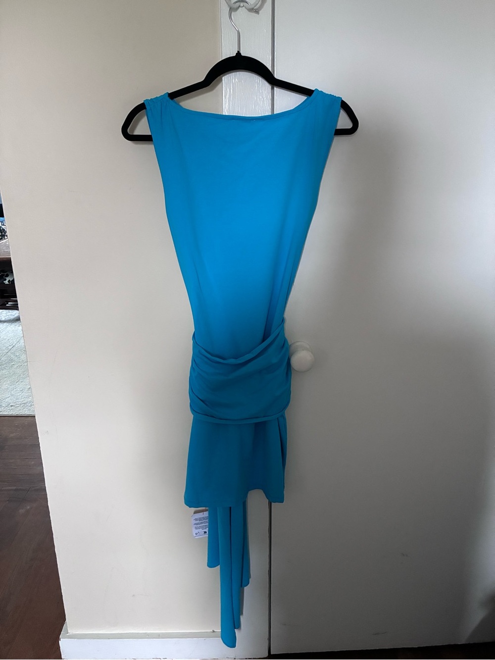 ASOS Turquoise Sleeveless High-Low Draped Dress